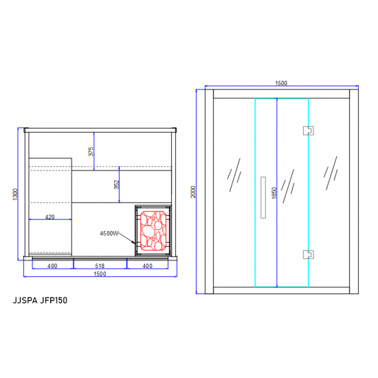 JJSPA JFP150 – Finnische Sauna