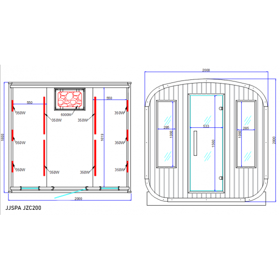 JJSPA JZC200 – Kombinierte Außensauna