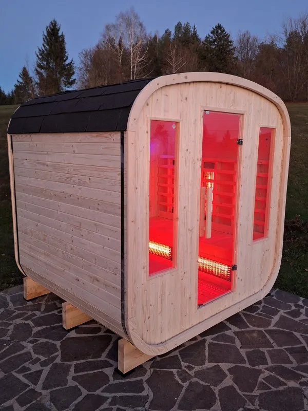 JJSPA JZC200 Außen-Kombisauna auf der Terrasse
