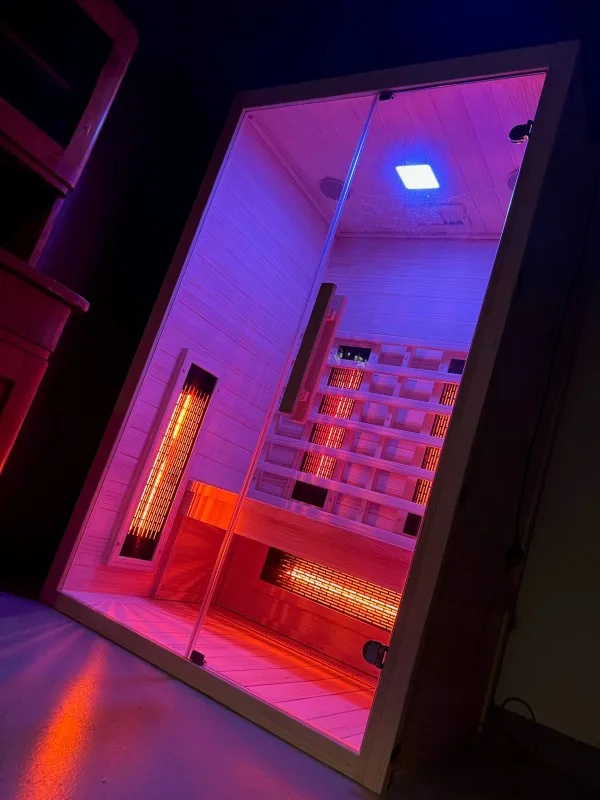 JJSPA JIO120 Infrarotkabine mit Beleuchtung im Dunkeln